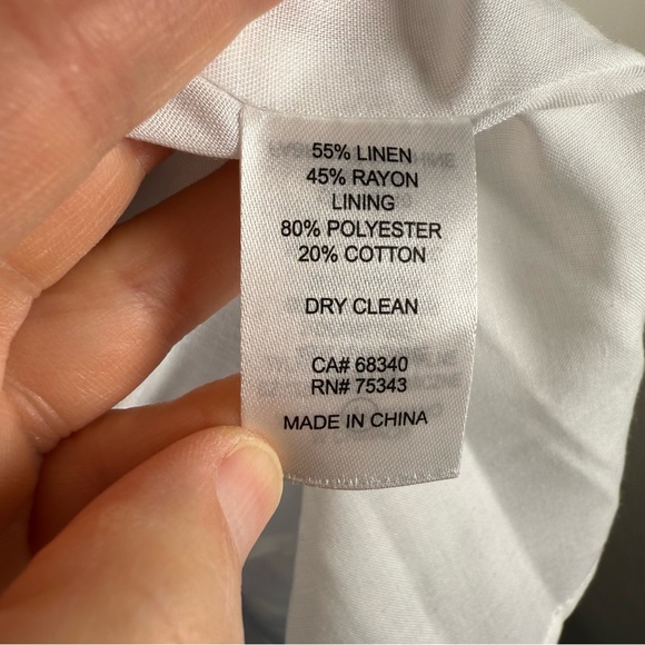 Caroline Constas Garden Tiles Linen Blend Puff Sleeve Mini Dress US Size 2 - Picture 7 of 7